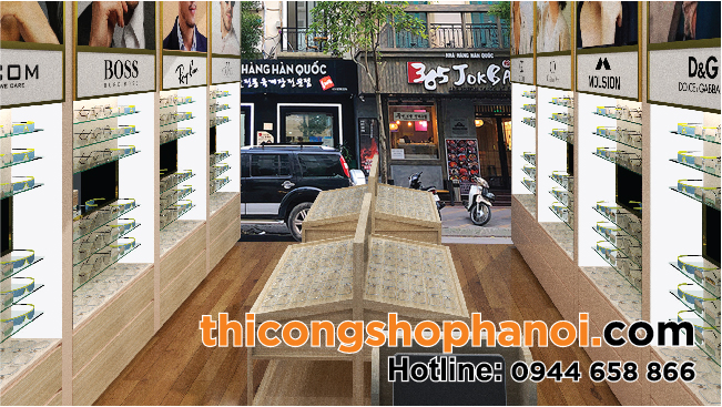 Setup shop Kính mắt thời trang phong cách hiện đại sang trọng