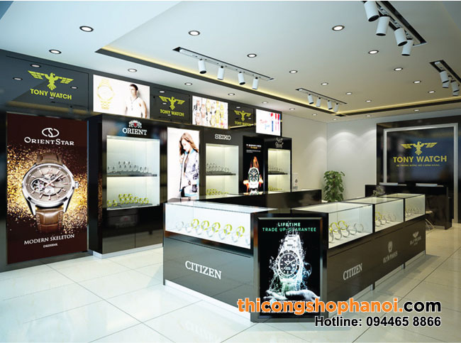 Thiết kế và thi công Shop đồng hồ tại Nam Định