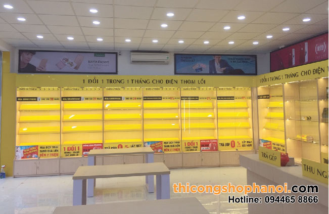 Thiết kế và thi công cửa hàng điện thoại Thế giới di động số tại Thanh Hóa