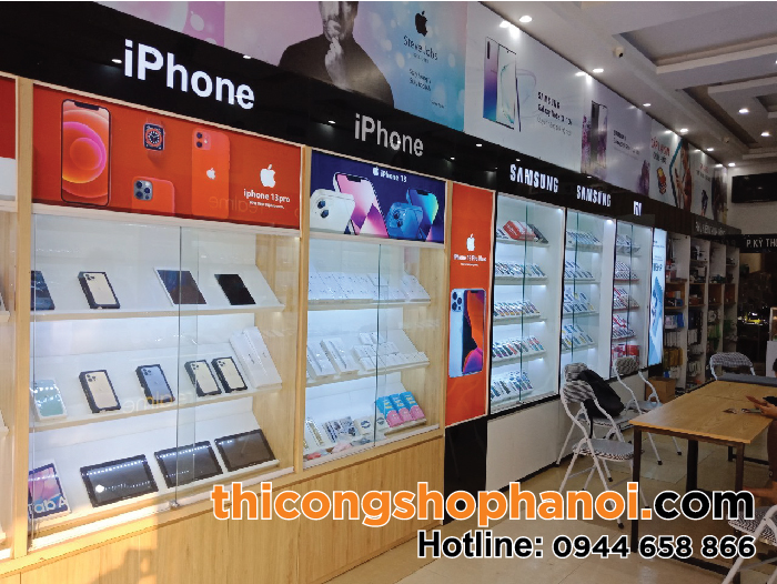 Thiết kế và thi công cửa hàng Điện thoại Vũ Thắng Cơ sở 1 Tại Hoàng Xá Thanh Thủy Phú Thọ