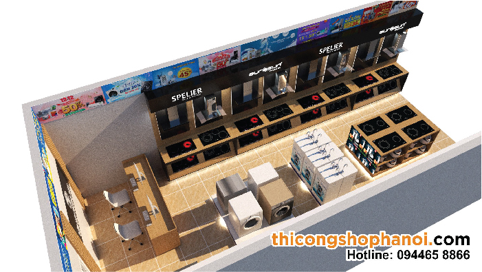 Thiết kế và thi công cửa hàng điện máy nhỏ tại Hà Nội-10