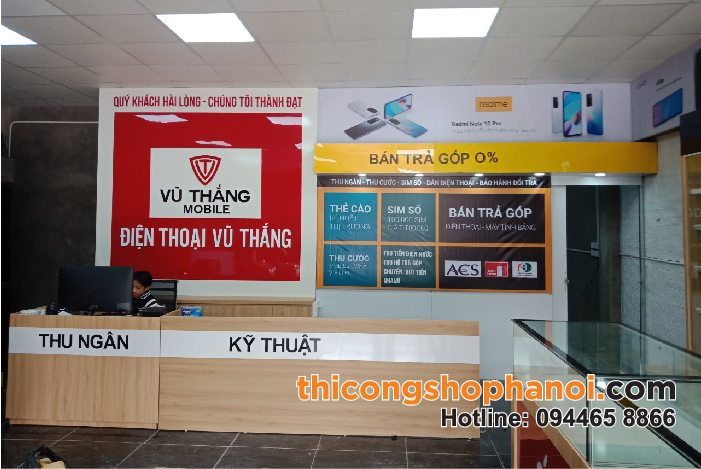 Thiết kế và thi công cửa hàng điện thoại Vũ Thắng cơ sở 2 Hoàng Xá Thanh Thuỷ-12
