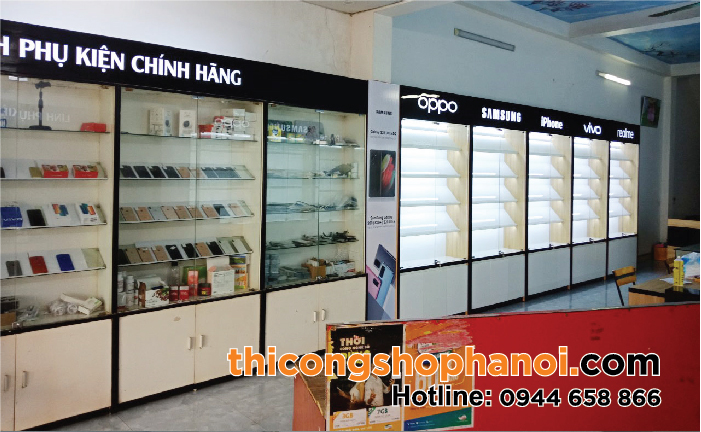 Thiết kế và thi công shop điện thoại tại Bắc Giang-01