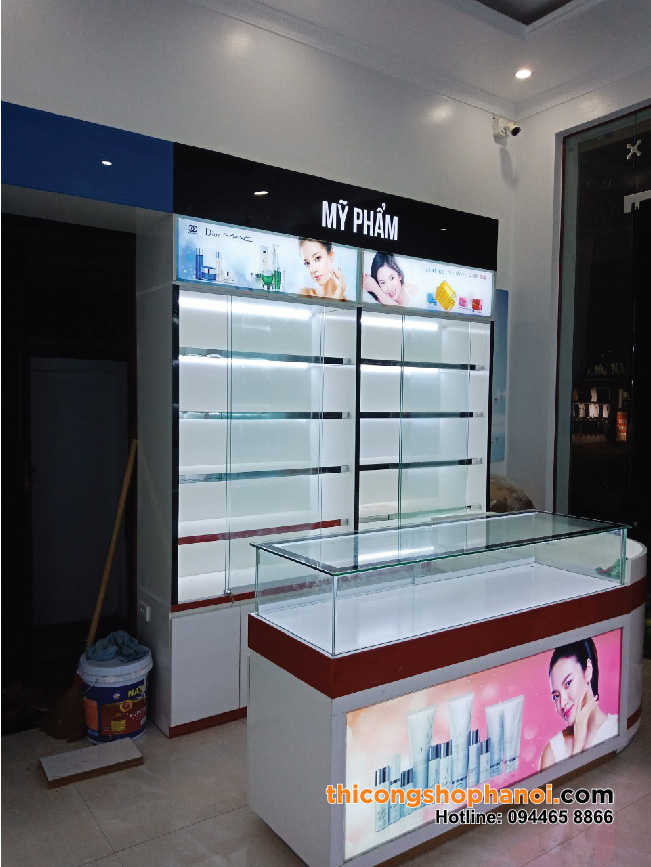 Thiết kế và thi công shop máy tính,  mỹ phẩm Trịnh Trang – Yên Thế – Bắc Giang