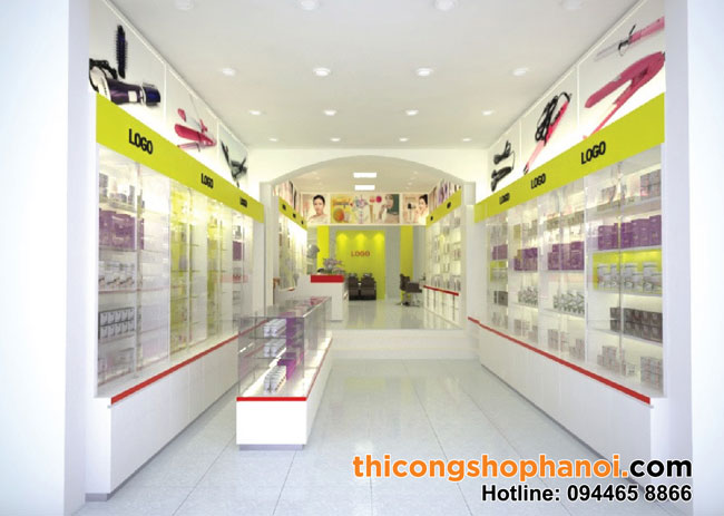 Thiết kế shop mỹ phẩm, hàng xách tay, dụng cụ ngành tóc Cẩm Tú tại Xuân Thủy HN