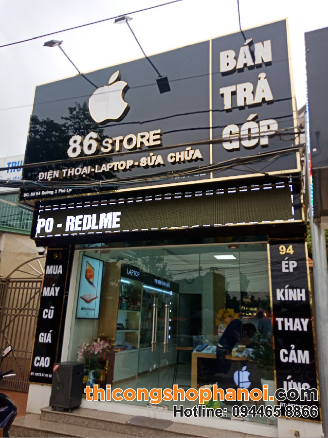 Thi công shop điện thoại 86 store tại Nội Bài HN