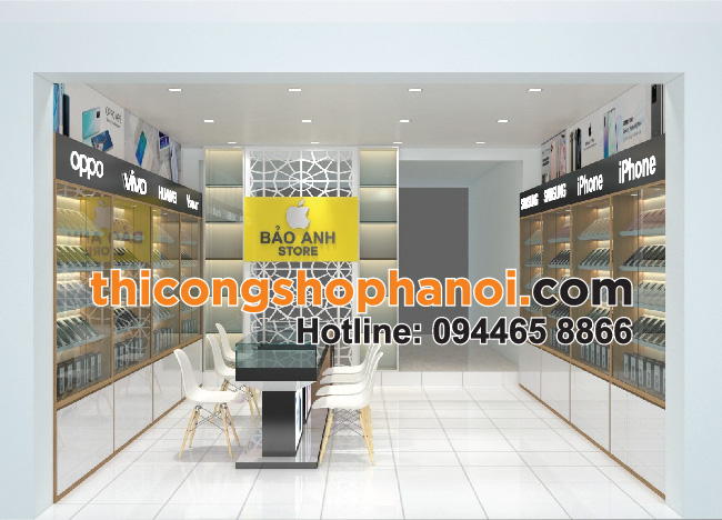 Thiết kế và thi công shop điện thoại Bảo Anh Store tại Thị xã Phú Thọ