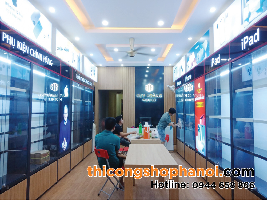 Thiết kế và thi công cửa hàng điện thoại tại Hà Giang