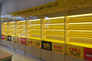 Xưởng đóng tủ trưng bày điện thoại tại Hà Nội