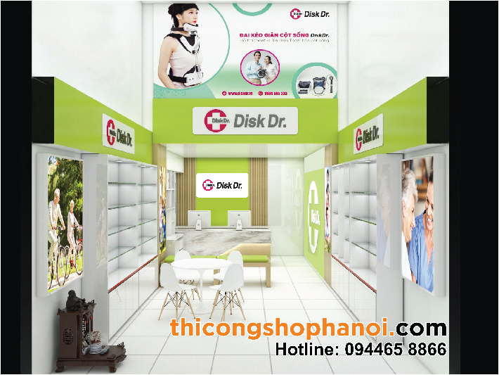 Thiết kế và thi công cửa hàng thiết bị Y tế DiskDr. tại Hà Nội