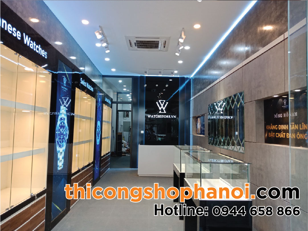 Thiết kế và thi công shop đồng hồ Watch Store tại Hà Nội