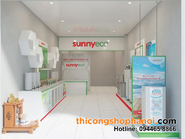 Thiết kế và thi công shop máy lọc nước Sunny Eco tại HN