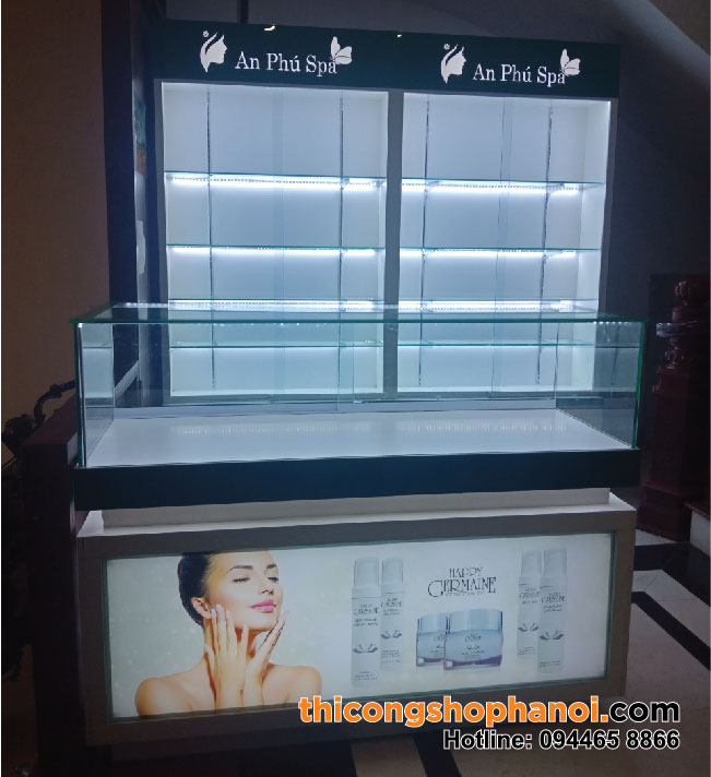 Thiết kế và thi công tủ trưng bày Mỹ phẩm tại Thường tín HN