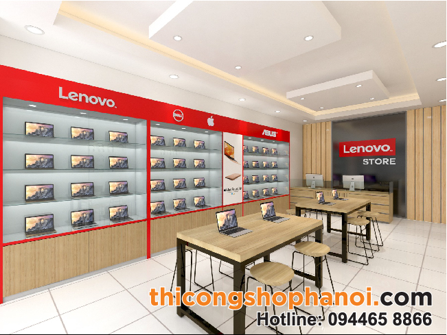 Thiết kế và thi công shop máy tính Lenovo Store