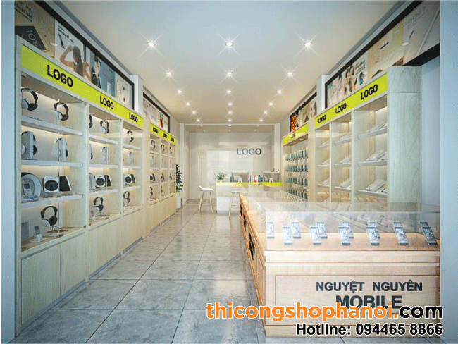 Thiết kế và thi công shop điện thoại và phụ kiện