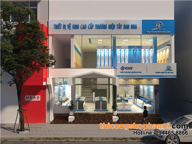 Thiết kế và thi công Showroom TBVS sen vòi Hãng Roca tại Tp. Thái Nguyên
