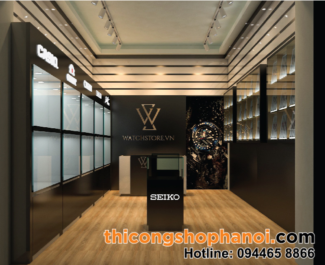 Thiết kế và thi công cửa hàng đồng hồ cao cấp Watch store tại HN